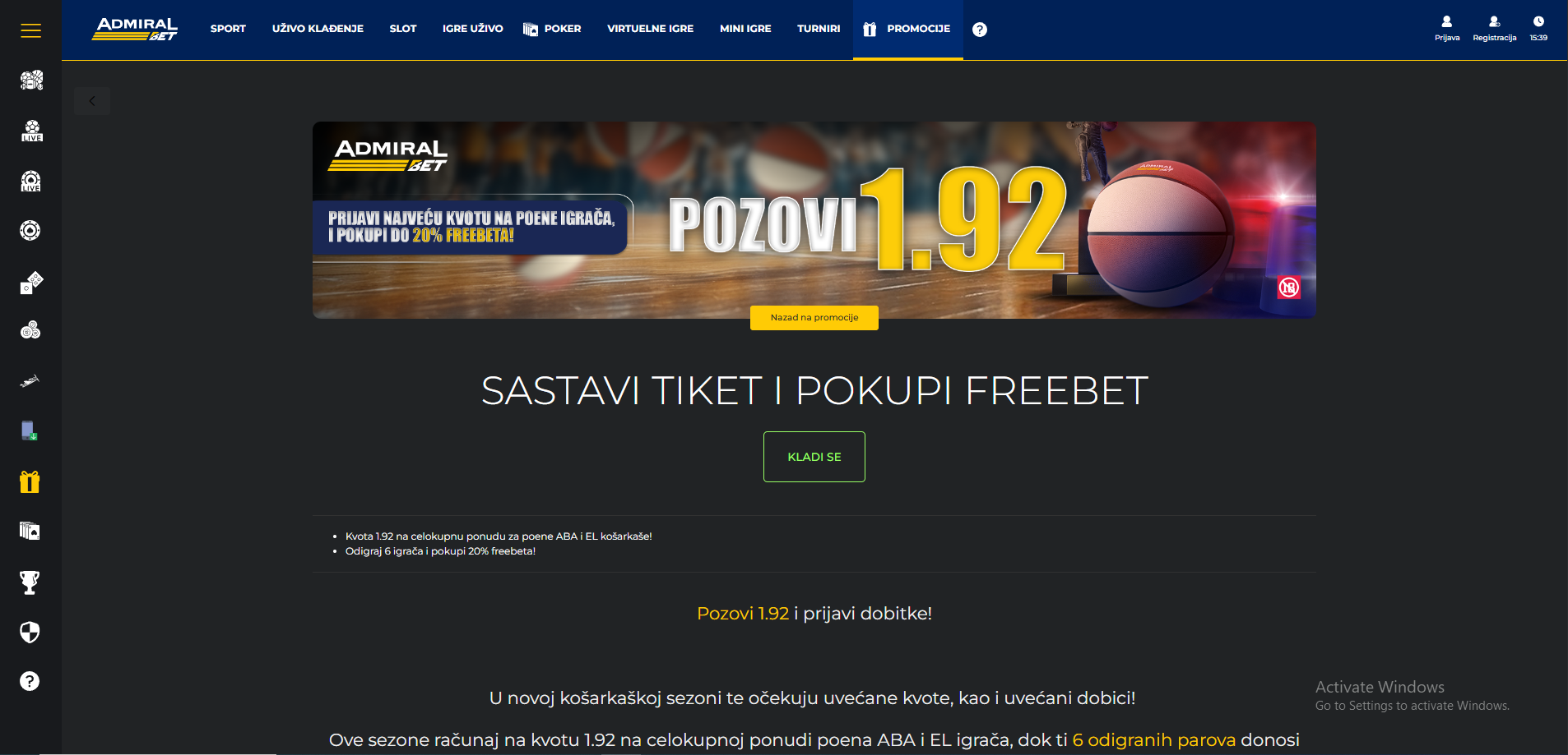 AdmiralBet freebet