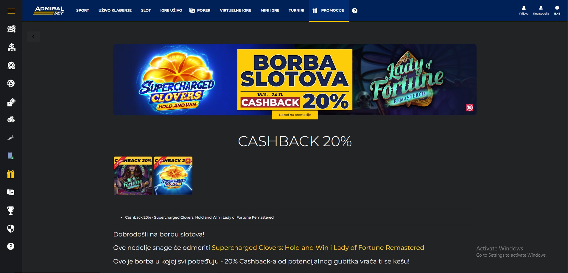 AdmiralBet cashback