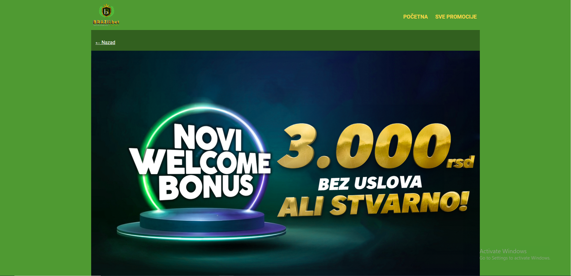 Brazil Bet bonus dobrodošlice