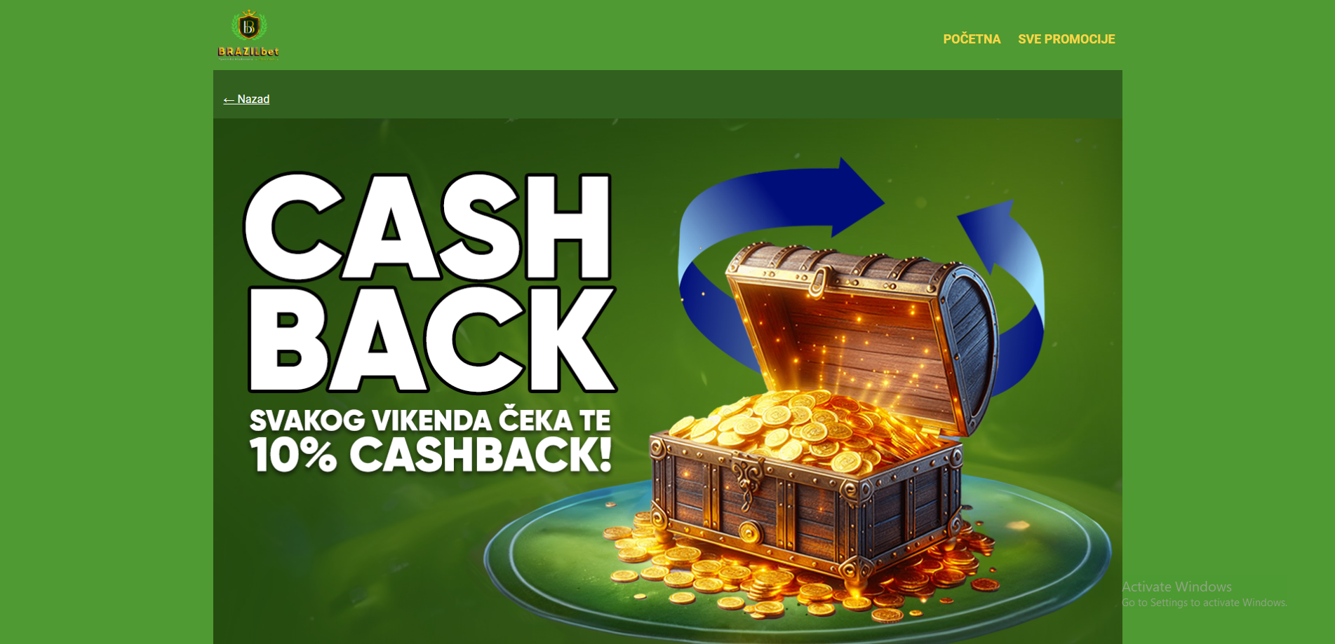 Brazil Bet cashback