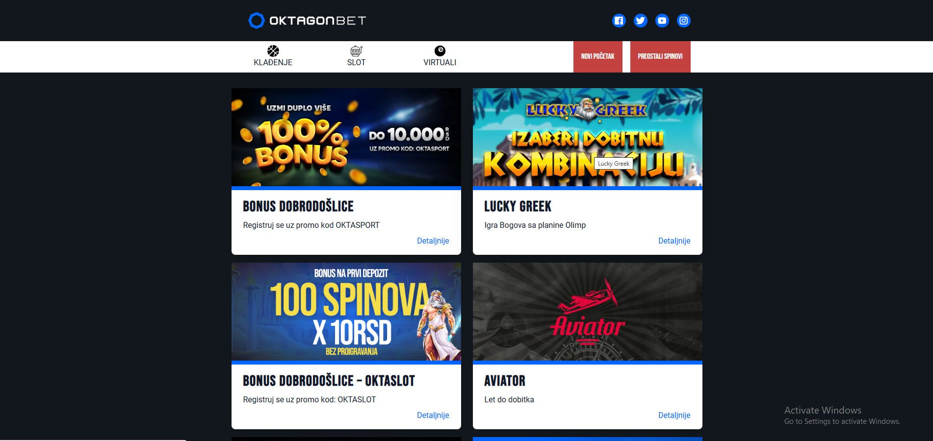 Oktagon Bet bonus