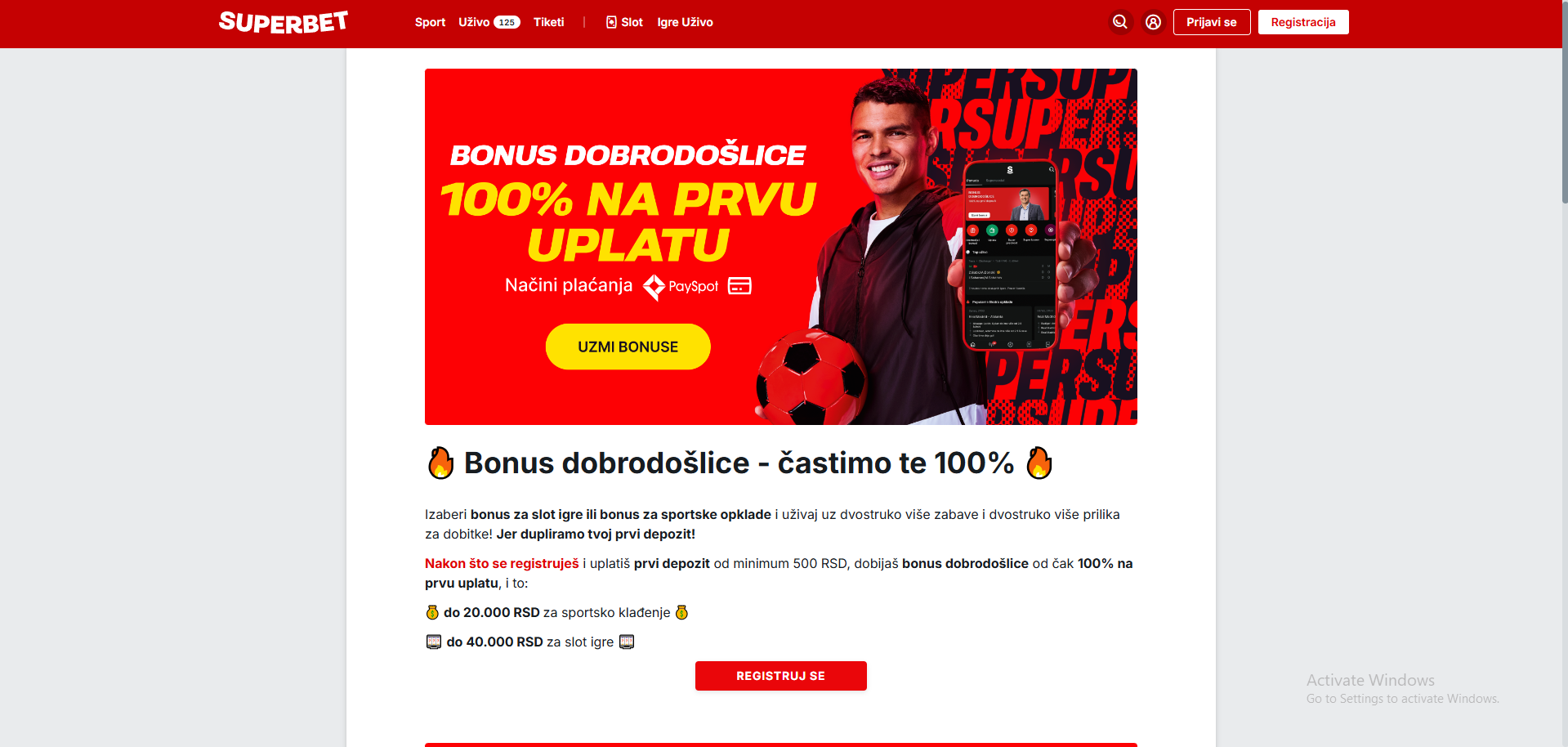 Superbet bonus