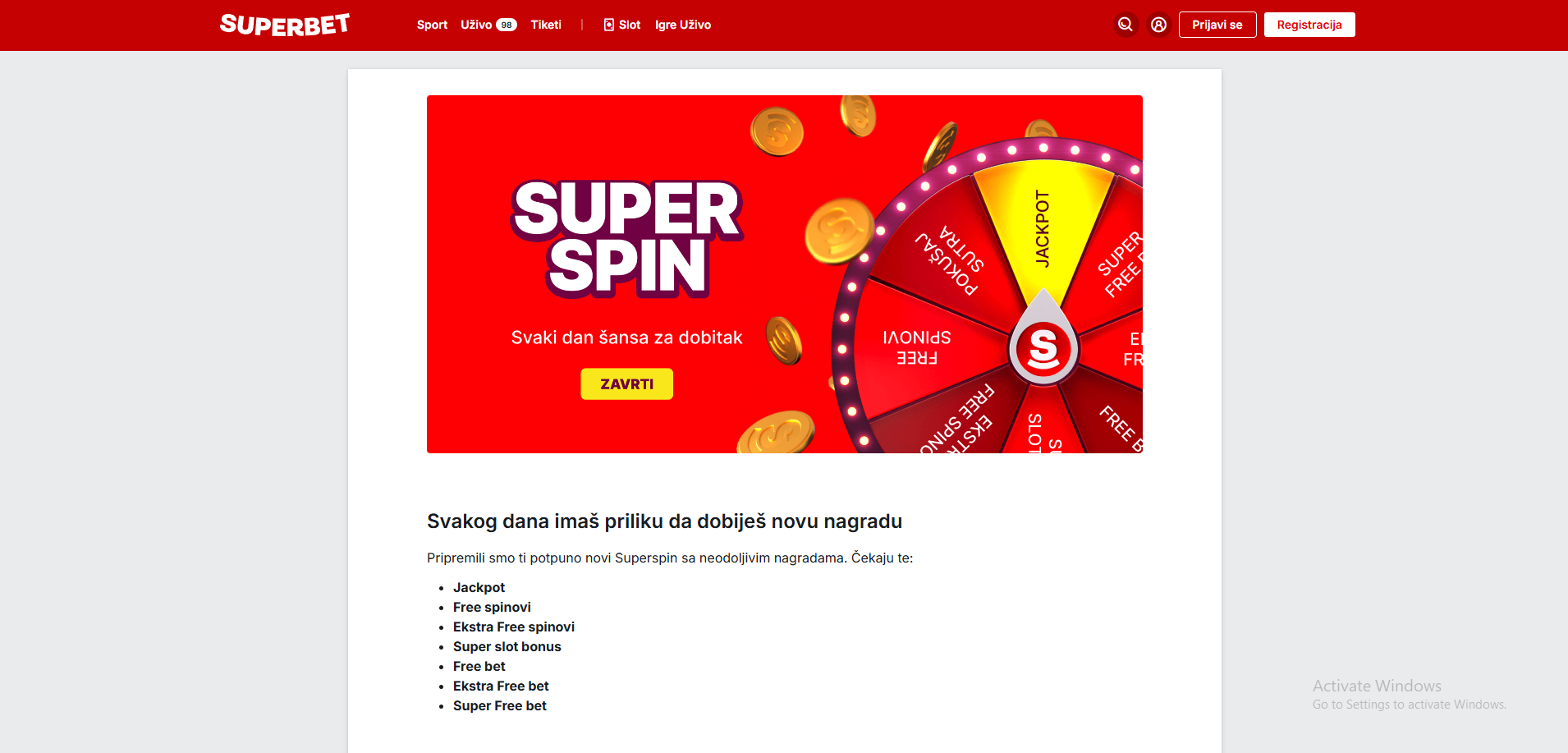 Superbet superspin