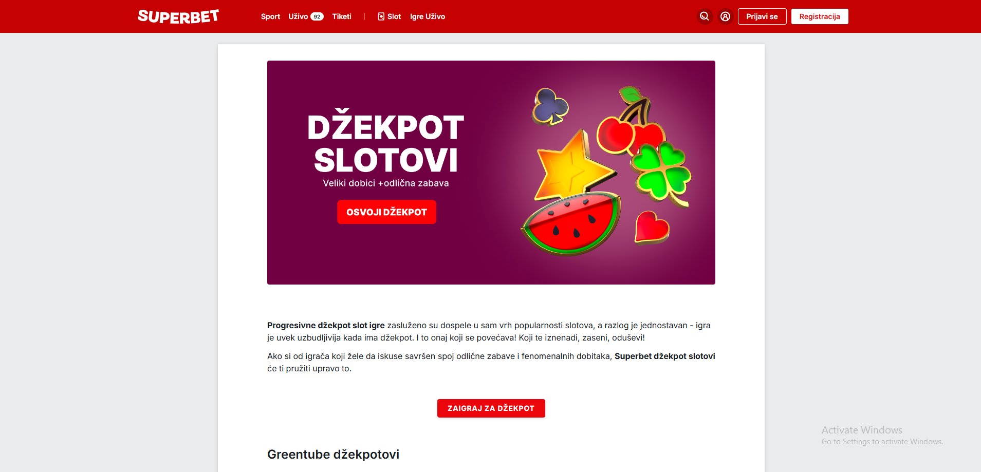 Superbet jackpot slotovi