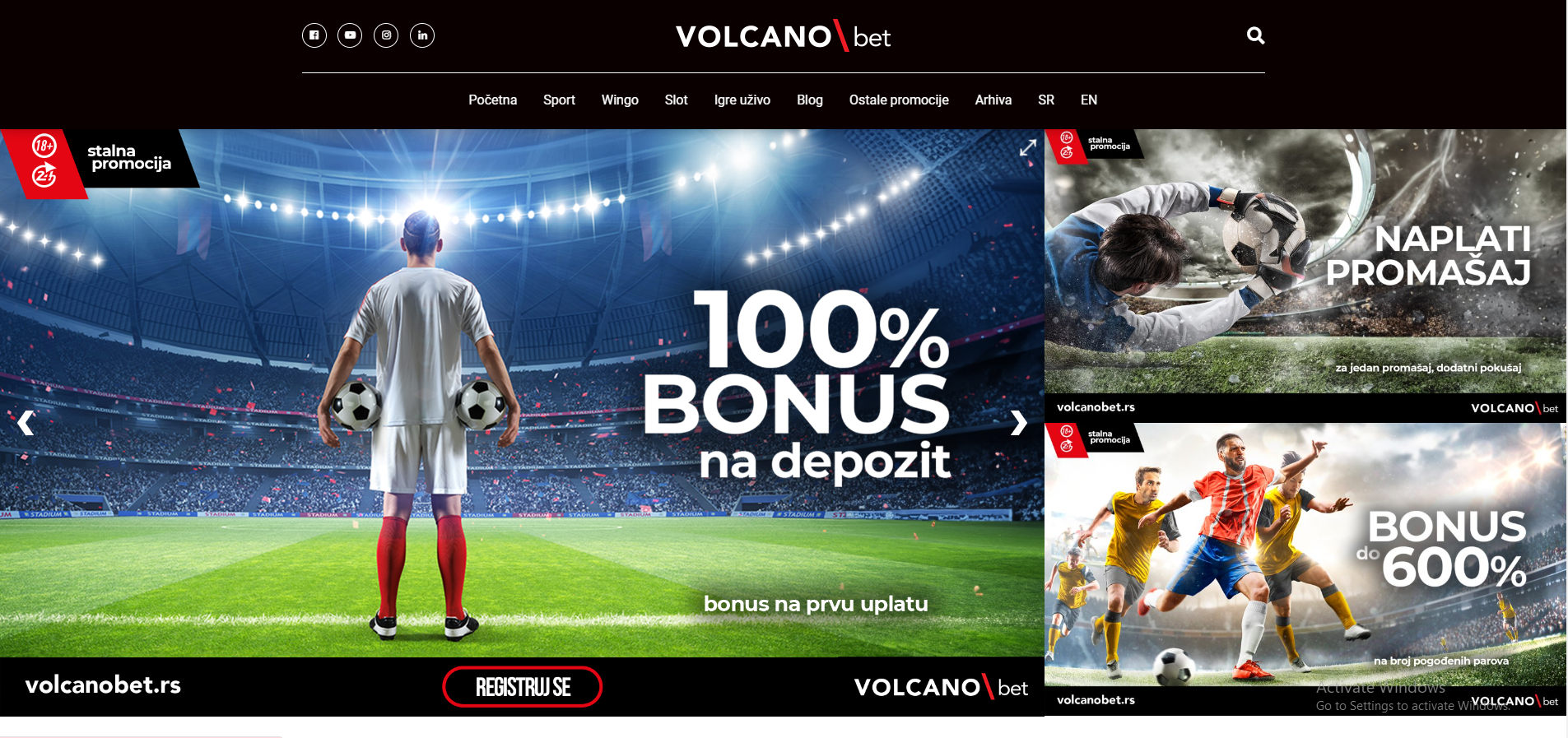 Volcano Bet bonus