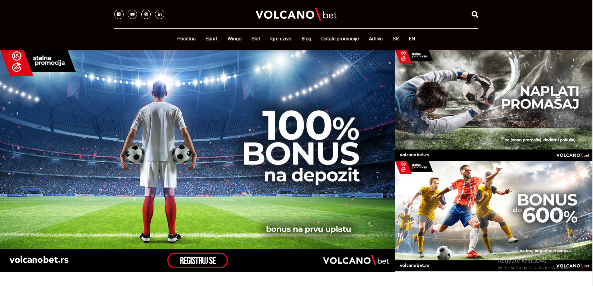 Volcano Bet bonus dobrodošlice