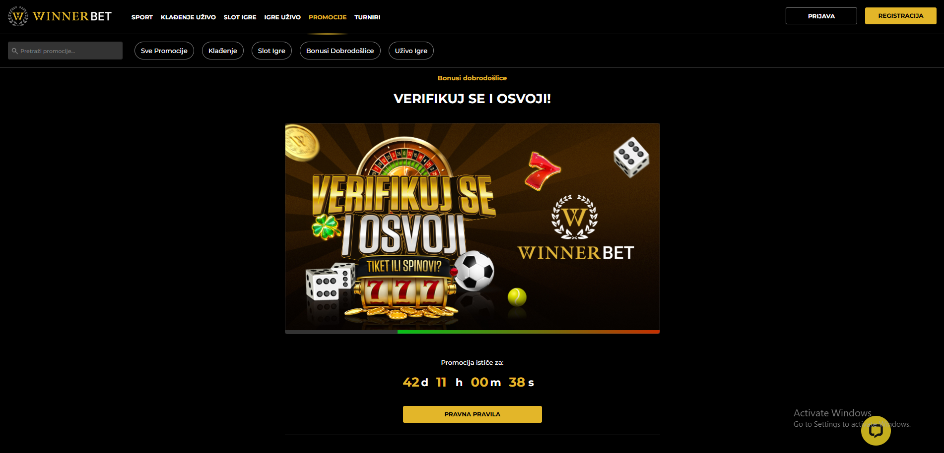 Winnerbet bonus dobrodošlice