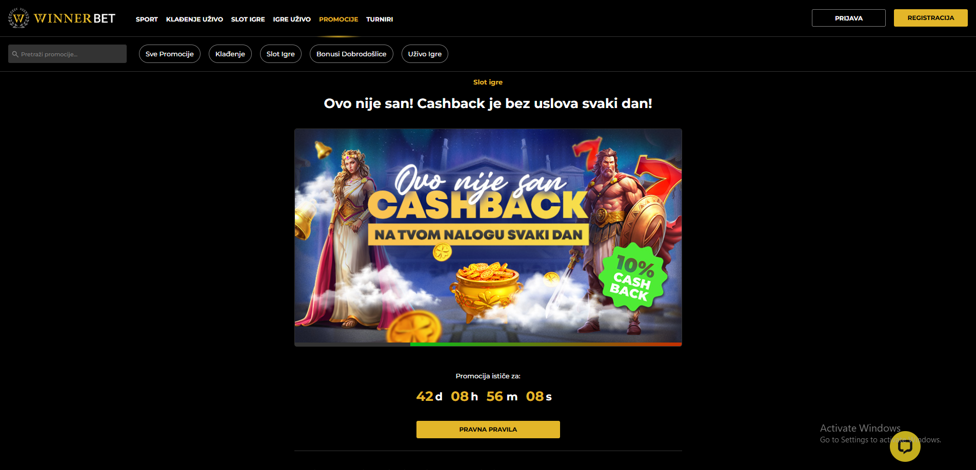 Winnerbet cashback