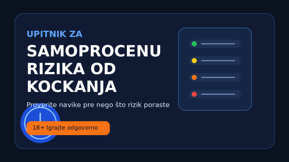 Upitnik za samoprocenu rizika od kockanja - odgovorno klađenje