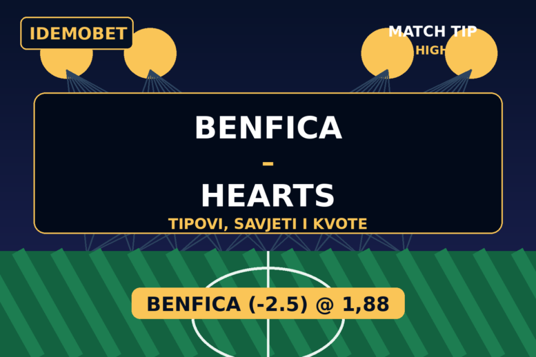 Benfica – Hearts Tipovi, savjeti i kvote – Idemobet