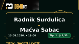 Radnik Surdulica – Mačva Šabac tip, kvota 1,56 – IdemoBet