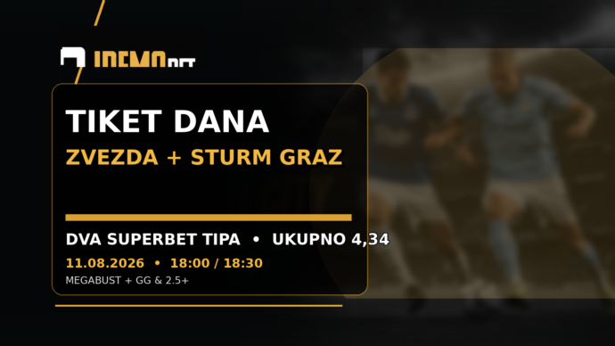 Tiket Dana Za Dva Superbet Tipa 11.08.2026 - Superbet tiket dana